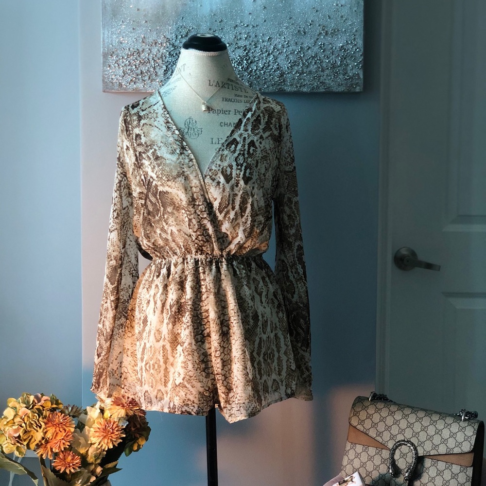 Snake print romper